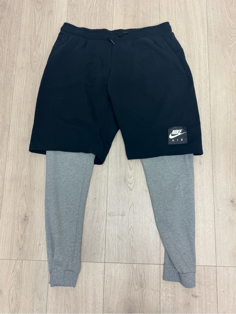 Nike Black Shorts with Gray Layered Leggings